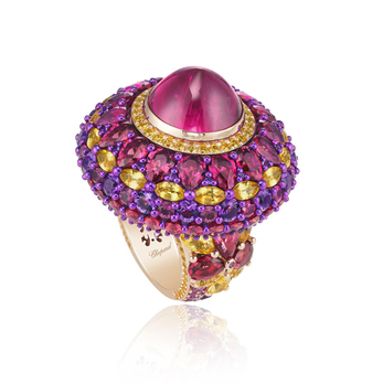 Chopard 'Red Carpet' rubellite and multicoloured sapphires ring