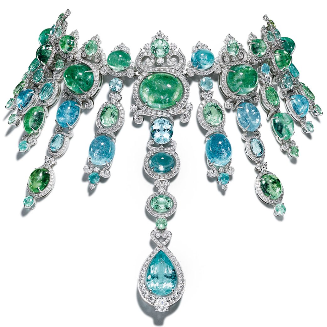 Колье Giampiero Bodino c  326.21 cts африканских турмалинов типа Параиба и бриллиантами