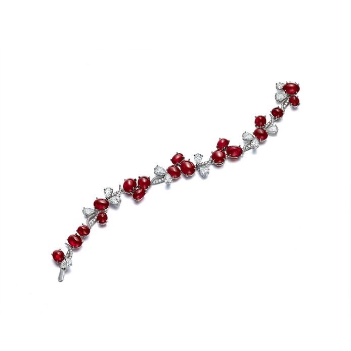 Faidee Burmese ruby bracelet with diamonds