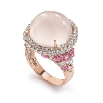 Brumani rose quartz ring