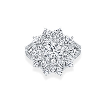 Кольцо Harry Winston Lotus Cluster из платины с бриллиантами