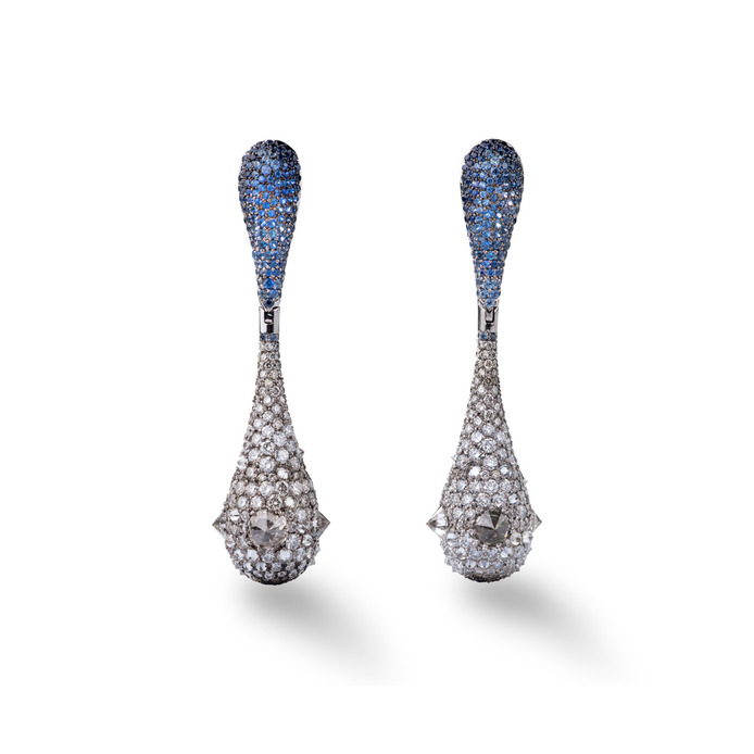 Vladimir Markin earrings with sapphires and diamonds