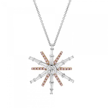 Celleija tapered baguette Star pendant with Argyle pink diamonds