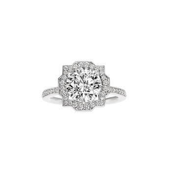 Harry Winston 'Belle' micropavé 2.50ct diamond ring in platinum