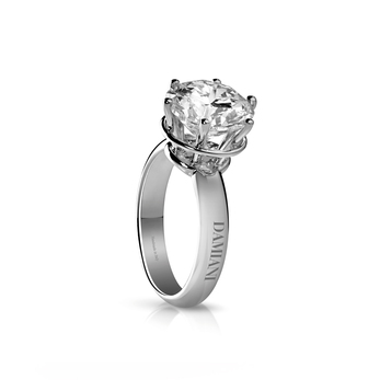 Damiani 'Minou' solitaire ring in 18k white gold setting