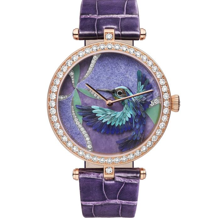 Van Cleef & Arpels 'Oiseaux Enchantes' Colibri Indigo watch with diamonds 