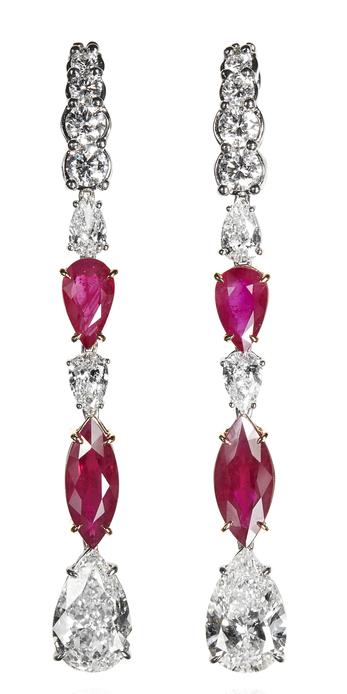 Ara Vartanian ruby and diamond drop earrings 