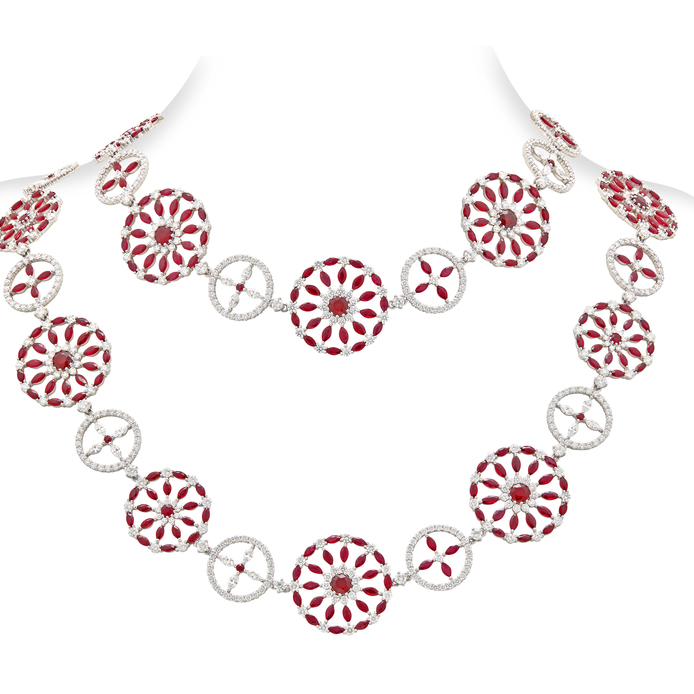 Nirav Modi 'Ruby Wheel' necklace with rubies and diamonds