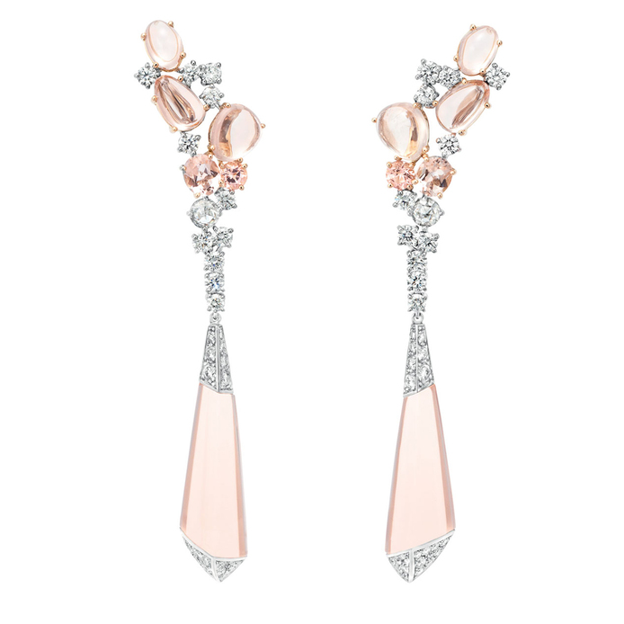 Boucheron 'Hotel de la Lumiére Halo Delilah’ earrings with morganites, diamonds and 18k white gold