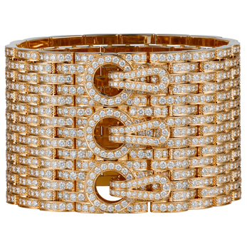 'Agrafe' cuff in diamonds and 18K yellow gold