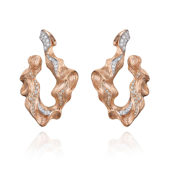 'Imperium' earrings with diamonds in 18k rose gold