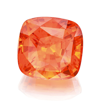 Sri Lankan cushion cut  orange sapphire