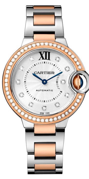 Серьги 'Ballon Bleu de Cartier' из 18K розового золота и стали с бриллиантами
